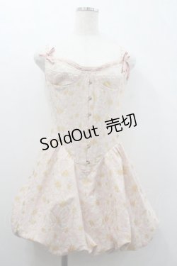 画像1: LACEMADE / フラワーコルセットワンピース  ピンク I-26-01-24-048-EL-OP-AS-ZI