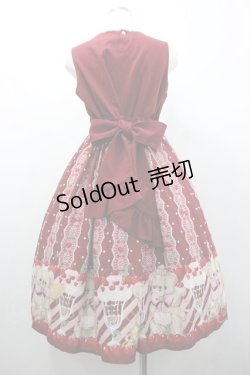 画像2: axes femme kawaii / クマパフェ柄切替ジャンスカ  ボルドー I-26-01-24-049-AX-OP-SA-ZI