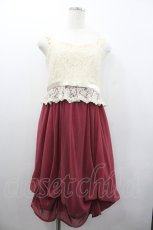 画像1: axes femme / レース切替キャミワンピース  アイボリーＸボルドー I-26-01-24-051-AX-OP-SA-ZI (1)