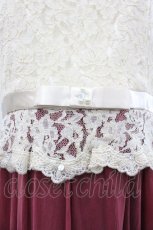 画像3: axes femme / レース切替キャミワンピース  アイボリーＸボルドー I-26-01-24-051-AX-OP-SA-ZI (3)