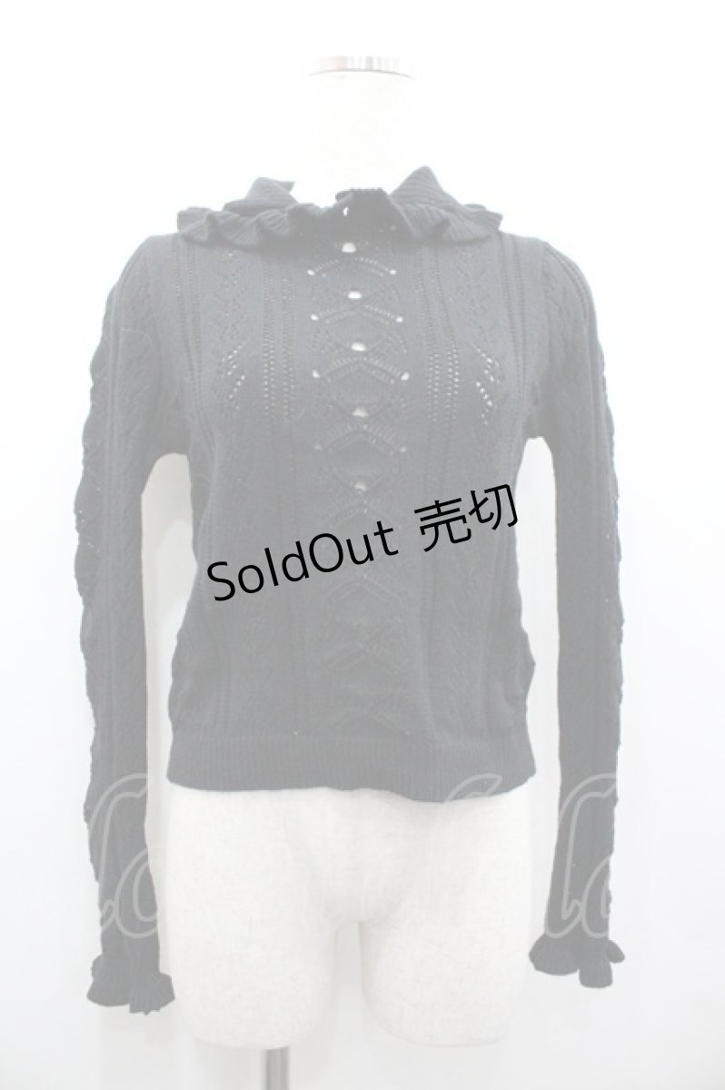 画像1: HEIHEI / フリルニット  黒 I-26-01-24-006-PU-TO-SA-ZI (1)