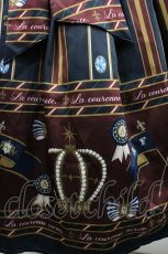 画像3: axes femme kawaii / アンティークモチーフストライプジャンパースカート  黒 I-26-01-24-054-AX-OP-SA-ZI (3)