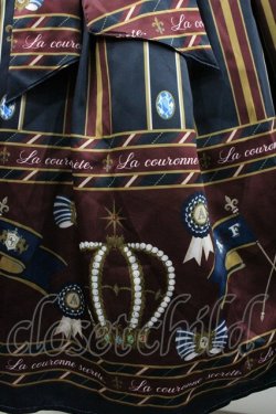 画像3: axes femme kawaii / アンティークモチーフストライプジャンパースカート  黒 I-26-01-24-054-AX-OP-SA-ZI