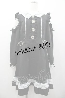 画像1: evelyn / ダブルボタンレース半袖ワンピース  白Ｘグレー I-26-01-24-062-LO-OP-SA-ZI