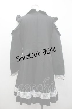画像2: evelyn / ダブルボタンレース半袖ワンピース  白Ｘグレー I-26-01-24-062-LO-OP-SA-ZI