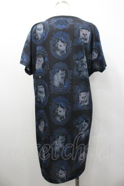 画像2: Enchantlic Enchantilly / 猫の王女達の肖像画カットソーワンピース  黒ｘ紺 I-26-01-24-068-LO-OP-HR-ZI