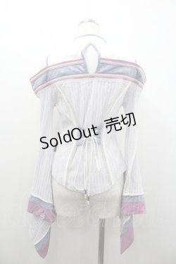 画像2: Ozz oneste / 桜刺繍チャイナス着物袖スナップボタンカーディガン  パープルＸ白 I-26-01-24-069-OO-TO-SA-ZI