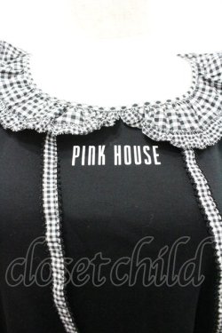 画像3: PINK HOUSE / misako×erinko フリル衿付きカットソーワンピース  黒 I-26-01-24-072-LO-OP-HR-ZI
