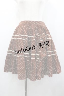 画像1: Emily Temple cute / コーデュロイドットリボンスカート 150 ブラウン I-26-01-24-073-ET-SK-SA-ZI