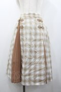 axes femme kawaii / チャイナ釦切り替えスカート  ブラウン I-26-01-24-077-AX-SK-SA-ZI