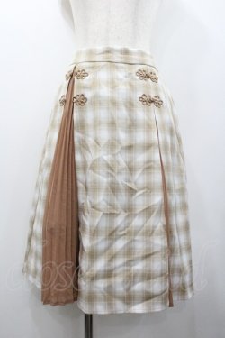 画像1: axes femme kawaii / チャイナ釦切り替えスカート  ブラウン I-26-01-24-077-AX-SK-SA-ZI