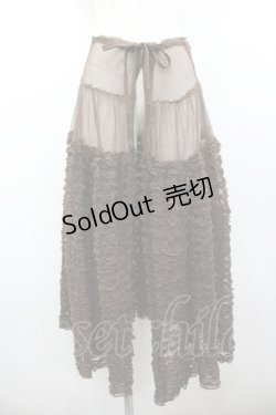 画像1: KANEKO ISAO / チュールフリルオーバースカート  ブラウン I-26-01-24-082-EL-SK-SA-ZI