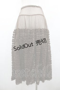 画像2: KANEKO ISAO / チュールフリルオーバースカート  ブラウン I-26-01-24-082-EL-SK-SA-ZI
