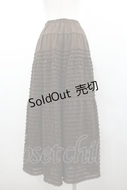 画像2: KANEKO ISAO / ポリエステルピコフリルスカート  ブラウン I-26-01-24-083-EL-SK-SA-ZI