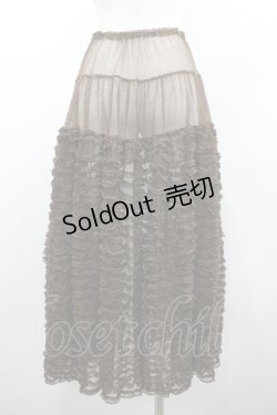 画像2: KANEKO ISAO / チュールフリルオーバースカート  ブラウン I-26-01-24-085-EL-SK-SA-ZI