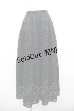 画像1: KANEKO ISAO / ポリエステルピコフリルスカート  ブラック I-26-01-24-087-EL-SK-SA-ZI