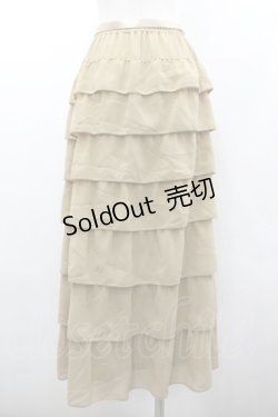 画像2: KANEKO ISAO / パール釦フリルスカート  ベージュ I-26-01-24-088-EL-SK-SA-ZI