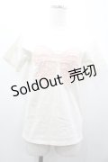jouetie / リボンモチーフTシャツ  アイボリーＸピンク I-26-01-24-010-EL-TO-SA-ZI