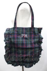 画像1: PINK HOUSE / シャギー起毛タータンチェックトートバッグ  グリーン I-26-01-24-095-LO-BG-HR-ZTK046 (1)