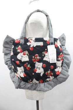 画像2: alcali × misako aoki / サイベリアンストロベリートートバッグ  黒 I-26-01-24-098-EL-BG-HR-ZI