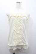 axes femme / 薔薇モチーフレースアップキャミソール  アイボリー I-26-01-24-011-AX-TO-SA-ZI
