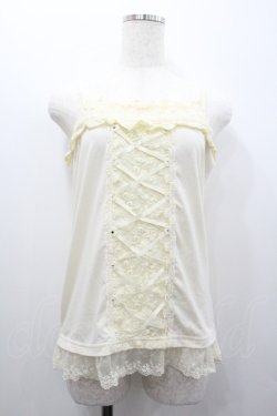 画像1: axes femme / 薔薇モチーフレースアップキャミソール  アイボリー I-26-01-24-011-AX-TO-SA-ZI