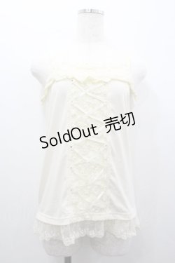 画像1: axes femme / 薔薇モチーフレースアップキャミソール  アイボリー I-26-01-24-011-AX-TO-SA-ZI