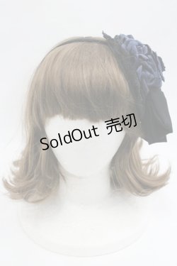 画像2: ATELIER PIERROT / ローズリボンカチューシャ  黒ｘ青 I-26-01-24-104-EL-AC-SA-ZI