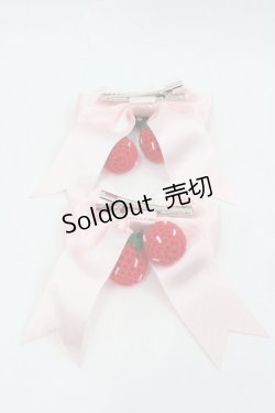 画像2: BABY,THE STARS SHINE BRIGHT / ゆらゆらいちごのHappy Berry Presentリボンクリップ  ピンク I-26-01-24-110-BA-AC-SA-ZI