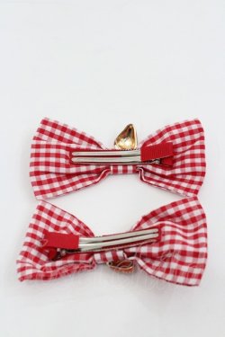 画像2: m petit by misako / AM2Pイチゴクリップ  赤Ｘ白 I-26-01-24-111-LO-AC-SA-ZI