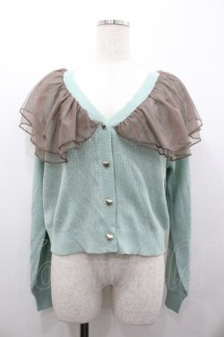 画像1: axes femme POETIQUE / チュールフリルUVカットカーディガン  ミント I-26-01-24-012-AX-TO-AS-ZI