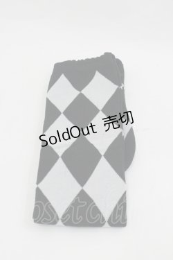 画像1: ALICE and the PIRATES / A/Pダイヤ柄オーバーニーソックス  黒Ｘ白 I-26-01-24-115-PA-ZA-SA-ZI