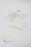 BABY,THE STARS SHINE BRIGHT / チュールレースクルー丈ソックス  白 I-26-01-24-116-BA-ZA-SA-ZI