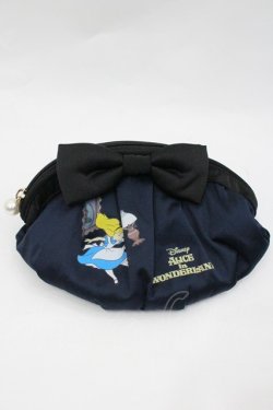 画像1: Maison de FLEUR / Alice リボンポーチ  紺 I-26-01-24-124-LO-BG-HR-ZI