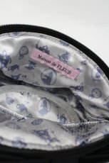 画像3: Maison de FLEUR / Alice リボンポーチ  紺 I-26-01-24-124-LO-BG-HR-ZI (3)