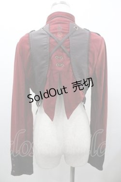 画像2: Ozz oneste / チェーンチャーム付ナポレオンショートジャケット  ボルドー I-26-01-24-014-OO-JA-SA-ZI