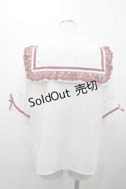 画像2: Dear My Love / レースフリルリボンセーラーブラウス  白Ｘ赤 I-26-01-24-002-EL-BL-SA-ZI