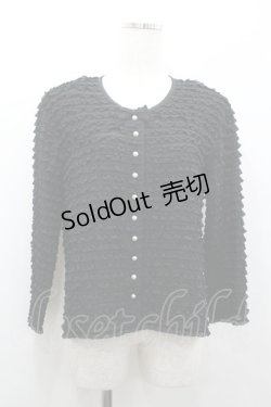 画像1: KANEKO ISAO / ピコフリルパールボンタンカーディガン  ブラック I-26-01-24-017-EL-TO-SA-ZI