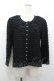 画像1: KANEKO ISAO / ピコフリルパールボンタンカーディガン  ブラック I-26-01-24-017-EL-TO-SA-ZI (1)