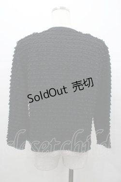 画像2: KANEKO ISAO / ピコフリルパールボンタンカーディガン  ブラック I-26-01-24-017-EL-TO-SA-ZI