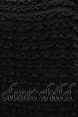 画像3: KANEKO ISAO / ピコフリルボーダーシフォンノースリーブブラウス  ブラック I-26-01-24-018-EL-BL-SA-ZI