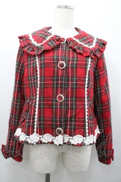 画像1: axes femme kawaii / ガーリーリボンショートコート  赤 I-26-01-24-029-AX-CO-AS-ZI