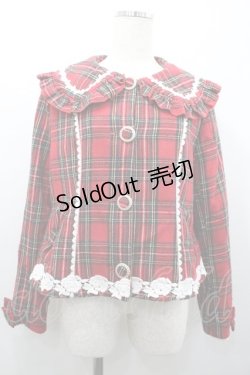 画像1: axes femme kawaii / ガーリーリボンショートコート  赤 I-26-01-24-029-AX-CO-AS-ZI