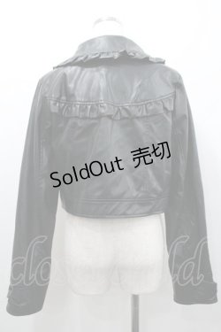 画像2: axes femme kawaii / フリル合皮ライダース  黒 I-26-01-24-030-AX-JA-AS-ZI