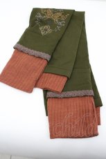 画像2: Ozz On / 刺繍アームカバー  オリーブ I-26-01-26-005-OO-ZA-SA-ZT610-F002 (2)