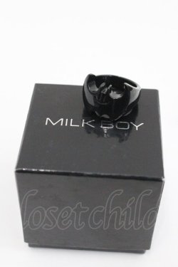 画像1: MILKBOY / BAT RING M(17号) ブラック I-26-01-26-065-MB-AC-SA-ZI