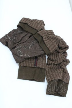 画像2: Ozz Croce / くしゅくしゅアームカバー  ブラウン I-26-01-26-007-OO-ZA-SA-ZI