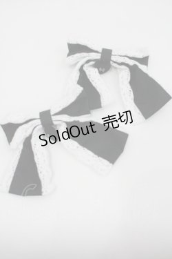 画像1: Eri Aino's collaboration / AE*2Pリボンクリップ  黒Ｘ白 I-26-01-26-068-EL-AC-SA-ZI