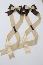 画像1: LOTUS ribbon / ツインテールリボンバレッタ  ブラウン I-26-01-26-069-EL-ZA-SA-ZT610-F003 (1)
