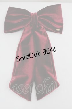 画像1: Ank Rouge / ロングリボンベロアバレッタ  赤 I-26-01-26-071-CA-AC-SA-ZI